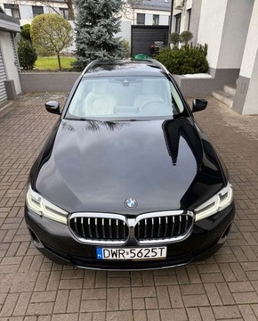 BMW Seria 5 G30-G31 Touring Facelifting 2.0 520d 190KM 2021 BMW Seria 5 520d Luxury Line KAMERA AMBIENTE serwisowany Bezwypadkowy, zdjęcie 9