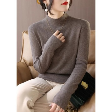 Y2k Sweter Jesienny dzianinowe swetry damskie Vintage wełna solidny ciepły