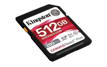 Карта памяти Kingston Technology Canvas React Plus 512 ГБ SDXC UHS-II, класс 10