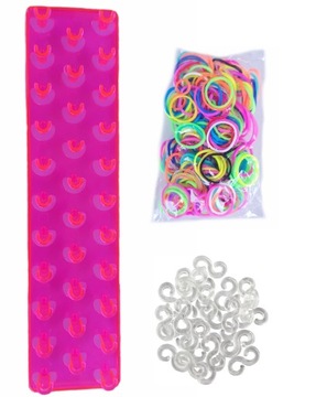 LOOM BANDS KROSNO DO ROBIENIA BRANSOLETEK - RÓŻOWE