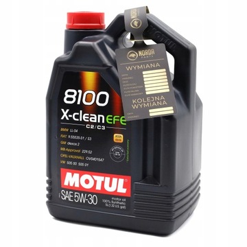Olej silnikowy Motul 8100 X-Clean EFE 5 l 5W-30+ GRATIS