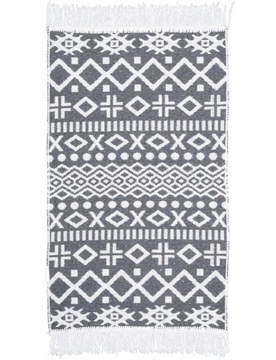 DYWANIK BOHO 60 X 120 Z FRĘDZLAMI ANTRACYT TKANINA