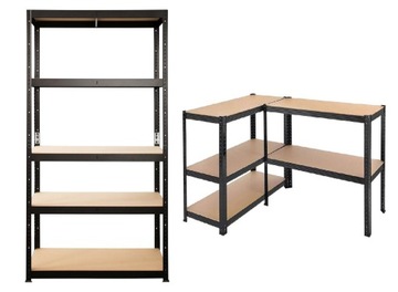 REGAŁ METALOWY MAGAZYNOWY CZARNY do PIWNICY GARAŻU 180x80x40 875kg