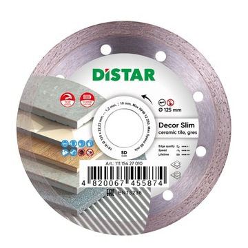 Tarcza diamentowa do gresu DISTAR DECOR SLIM 125mm