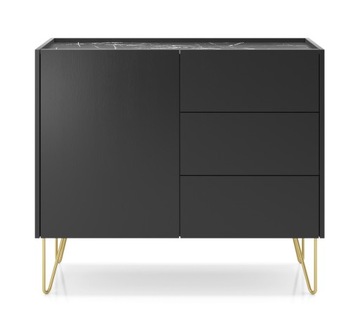 Komoda Glamour Szafka RTV Czarny Grafit Mat 97cm