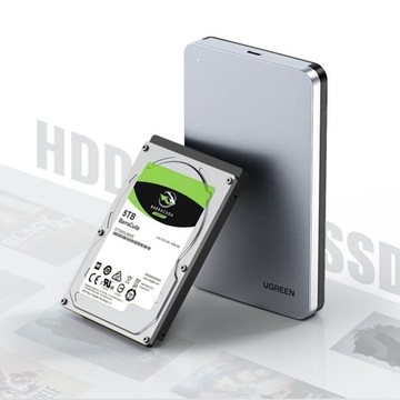 КОРПУС ДЛЯ HDD UGREEN 2,5 ДЮЙМА SATA 3.0 + КАБЕЛЬ USB C - USB A 0,5 М