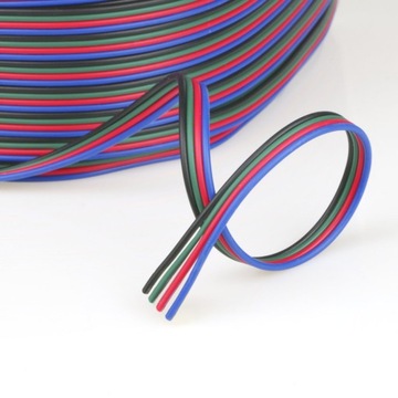 KABEL PRZEWÓD DO TAŚMY LED RGB 4 ŻYŁY / 1 METR