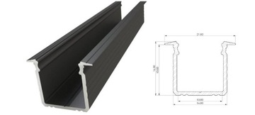PROFIL ALUMINIOWY CZARNY 3m 21x16