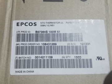 Termistor NTC EPCOS/TDK 10R 20% 7,5A