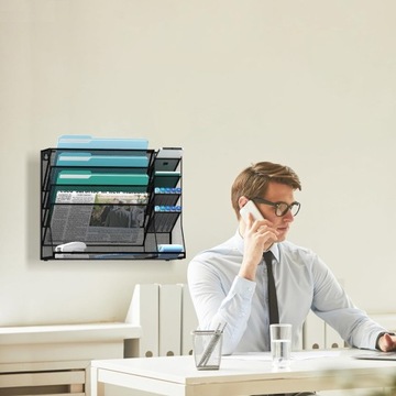 Элегантный металлический органайзер для документов и мелких аксессуаров, черный.