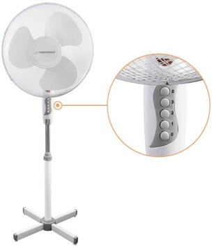 WIATRAK STOJĄCY WENTYLATOR PODŁOGOWY DO DOMU TIMER CICHY MOCNY 50W