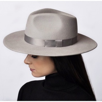Kapelusz damski fedora TRACY popiel rozm. 60