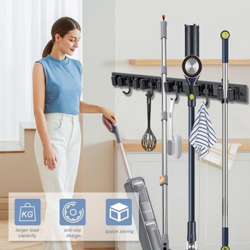 ГАРАЖНЫЙ ОРГАНАЙЗЕР ДЕРЖАТЕЛЬ для метлы, двойные крючки