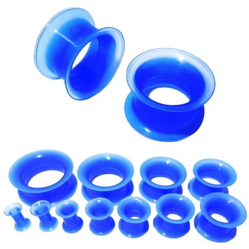 Tunel Silikon Plug Siodłowy Cienki Niebieski 8mm