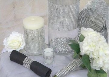 АЛМАЗНАЯ ЛЕНТА СЕРЕБРЯНЫЙ РЕМЕНЬ ЦИРКОНИЙНЫЕ СТРУИ 6 см