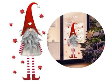 Гном Гном РОЖДЕСТВЕНСКАЯ НАКЛЕЙКА на оконное стекло