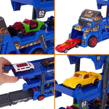 ЭВАКУАТОР TIR С ПУЛЬТОМ ДЛЯ АВТОМОБИЛЯ НАБОР ИЗ 8 ДЕТСКИХ АВТОМОБИЛЕЙ