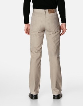 Spodnie Męskie 100% Bawełniane z Klasyczną Prostą Nogawką Beżowe LY105 W38