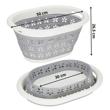БОЛЬШАЯ КОРЗИНА ДЛЯ БЕЛЬЯ, СКЛАДНОЙ КОНТЕЙНЕР, ОВАЛЬНАЯ СИЛИКОНОВАЯ ЧАША, СКЛАДНАЯ