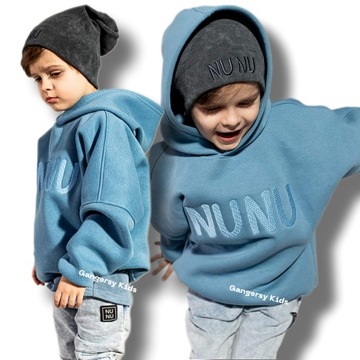 Nunu bluza ocieplana kangoo basic over blue niebieska