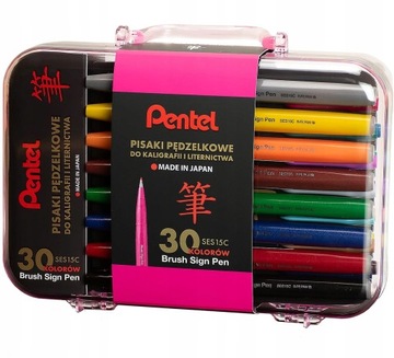 Zestaw pisaków BRUSH SIGN PEN do kaligrafii 30 sztuk PENTEL
