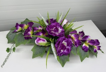 STROIK doniczka kompozycja kwiatowa sztuczna na grób stroik na cmentarz