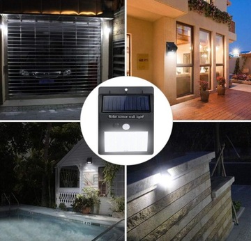 СОЛНЕЧНЫЙ СВЕТОДИОДНЫЙ НАСТЕННЫЙ СВЕТИЛЬНИК, ДАТЧИК ДВИЖЕНИЯ СУМЕРКИ