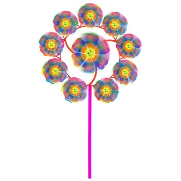 РАЗНОЦВЕТНАЯ ДЕТСКАЯ САДОВАЯ МЕЛЬНИЦА НА ПАЛОЧКЕ