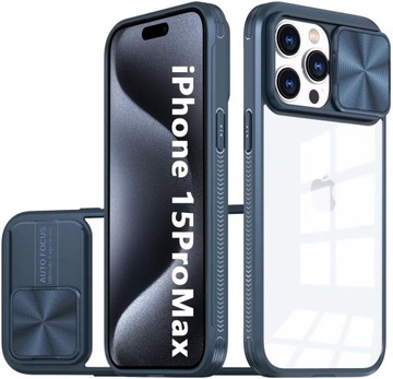 Etui plecki LIUKM z zasuwaną osłoną aparatu do iPhone 15 Pro Max