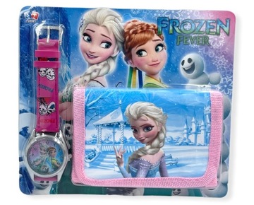 KRAINA LODU ZESTAW ZEGAREK PORTFEL PORTFELIK ELSA ANNA