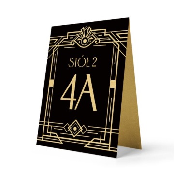 Номери на столи, Випускний, чорно-золоті, Gatsby, 4 шт.