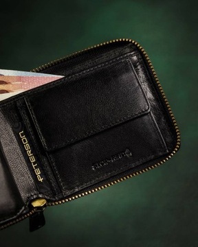 Мужской кожаный кошелек RFID 1871 Черный