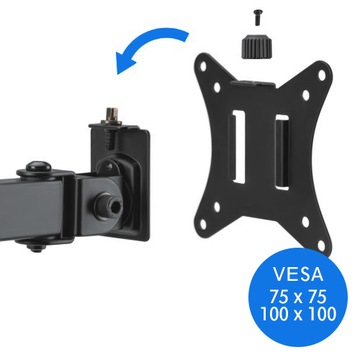 Uchwyt biurkowy do monitora Podwójne Ramię na dwa monitory 17