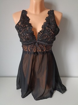 Śliczna koszulka Ann Sunmers Fiercely Lace Babydoll Chemise 38-40