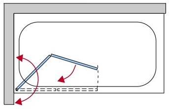 NT Шторка для ванны 100 л NEW SOLEO GOLD Gold СКЛАДНАЯ, открывающаяся