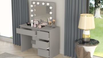 КОСМЕТИЧЕСКОЕ ЗЕРКАЛО ДЛЯ ТРУБОЧНОГО СТОЛИКА С 12 СВЕТОДИОДНЫМИ ПОДСВЕТКАМИ