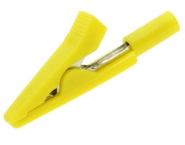 ZLACZE KROKODYLEK POMIAROWY GNIAZDO 2mm ŻÓŁTY