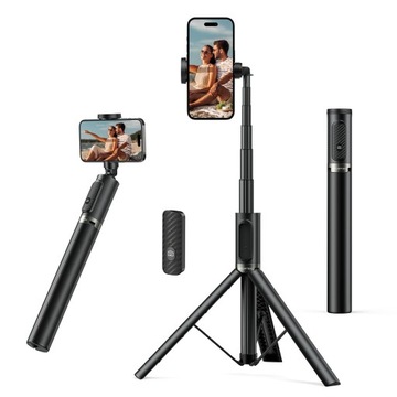 Statyw do selfie wysuwany wielofunkcyjny 140 cm 4,7-7 czarny ATUMTEK.
