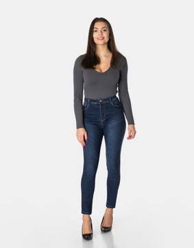 Spodnie Damskie Jeansy Rurki Dżinsy Push-Up z Wysokim Stanem Lycra 2120 W44