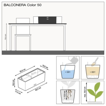 Balconera Color Lechuza pot 50 grey