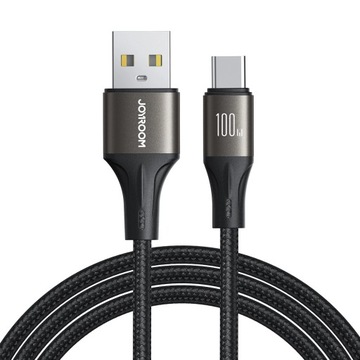 KABEL JOYROOM USB-A / USB-C SZYBKI TRANSFER 100W 2M CZARNY + GRATIS RYSIK