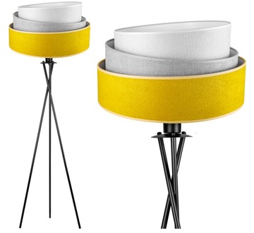 LAMPA STOJĄCA PODŁOGOWA TRÓJNÓG ABAŻUR 45CM LED