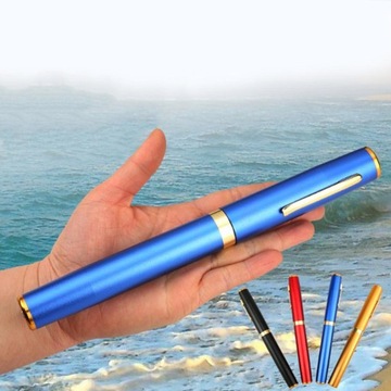 Удочка размером с ручку. Складная телескопическая удочка длиной 20,5 см, черная.