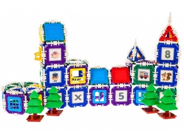 ZESTAW KLOCKI MAGNETYCZNE 252 EL. KOLOROWE