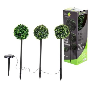 LAMPA OGRODOWA SOLARNA LED KULE BUSZPANOWE 3 szt.