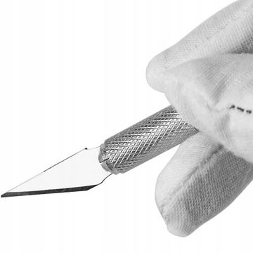 НАБОР СКАЛЬП 11 ТОЧНЫЙ ОСТРЫЙ СЕРЕБРЯНЫЙ МОДЕЛИРУЮЩИЙ НОЖ HT + 5 ЛЕЗВИЙ 11