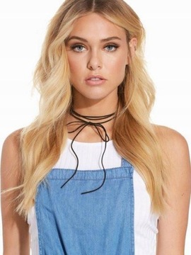 CHOKER WIĄZANY Z RZEMYKA 023