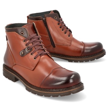 BUTY ZIMOWE PÓŁBUTY MĘSKIE SKÓRA OCIEPLANE GEPARD 210 BRL R 45