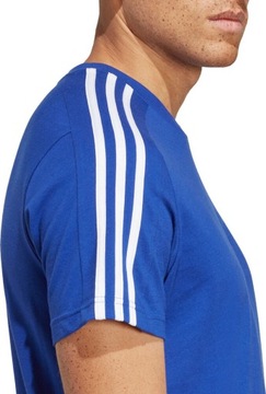 KOSZULKA MĘSKA ADIDAS ESSENTIALS SINGLE JERSEY 3-STRIPES NIEBIESKA r M