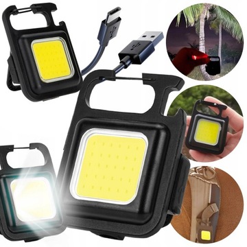 LATARKA LED COB KIESZONKOWA WIELOFUNKCYJNA OTWIERACZ MAGNES BRELOK KLUCZY